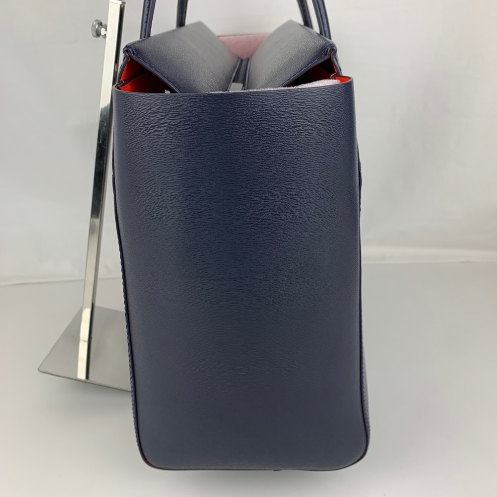 New Tory Burch Parker Navy Leather Tote 37169 - Picture 5 of 8